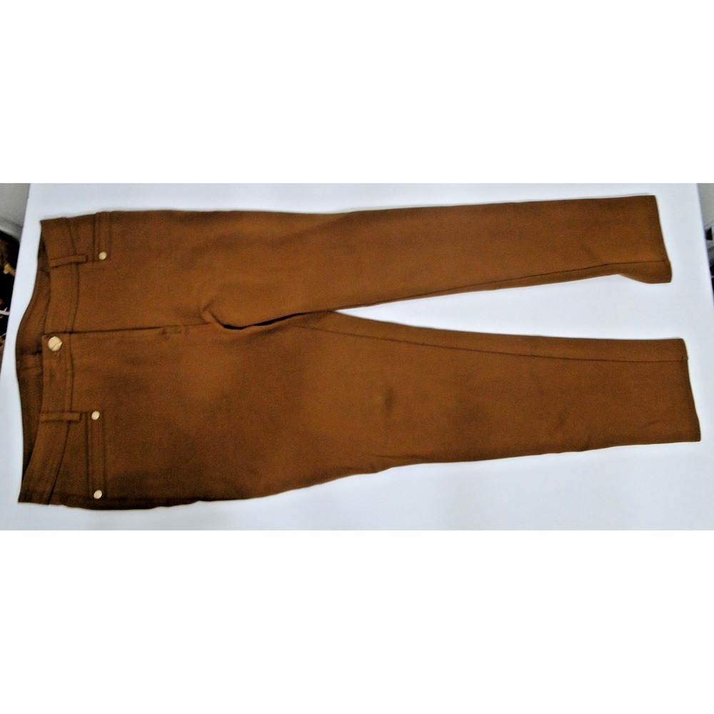 Chicos So Slimming Pants Slim Leg Pull On Size 0.5 Tan Brown Stretch